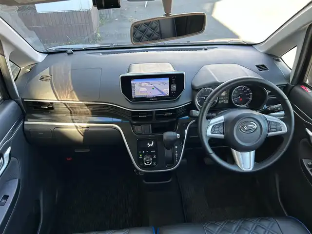 ダイハツ ムーヴ カスタム RS ハイパー SAⅡ 静岡県 2017(平29)年 7.3万km ディープブルークリスタルマイカ スマートアシストII/・車線逸脱警報機能/・誤発進抑制機能（後方）/・横滑り防止システム/・衝突軽減システム/純正メモリーナビ/FM/AM/CD/DVD/Bluetooth/フルセグTV/バックカメラ/ドラレコ/純正フロアマット/LEDヘッドライト/オートライト/コーナーセンサー/純正15AW