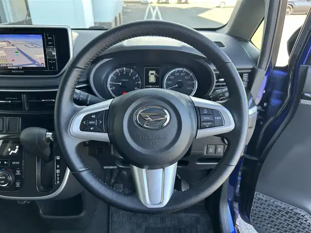 ダイハツ ムーヴ カスタム RS ハイパー SAⅡ 静岡県 2017(平29)年 7.3万km ディープブルークリスタルマイカ スマートアシストII/・車線逸脱警報機能/・誤発進抑制機能（後方）/・横滑り防止システム/・衝突軽減システム/純正メモリーナビ/FM/AM/CD/DVD/Bluetooth/フルセグTV/バックカメラ/ドラレコ/純正フロアマット/LEDヘッドライト/オートライト/コーナーセンサー/純正15AW