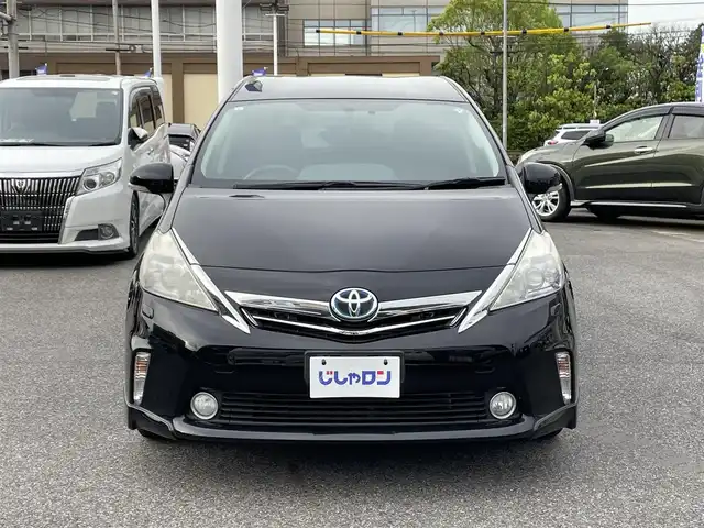 トヨタ プリウス α G ツーリングセレクション 愛知県 2013(平25)年 7.7万km ブラック (株)IDOMが運営する【じしゃロン名古屋鳴海店】の自社ローン専用車両になりますこちらは現金またはオートローンご利用時の価格です。自社ローンご希望の方は別途その旨お申付け下さい/純正HDDナビ/地デジTV/　【DVD/CD再生機能　Bluetooth接続】/格バックカメラ/フリップダウンモニター（V6N-R61C）/革巻きステアリング/ステアリングスイッチ/ETC/LEDヘッドライト/純正17インチアルミホイル/スマートキー