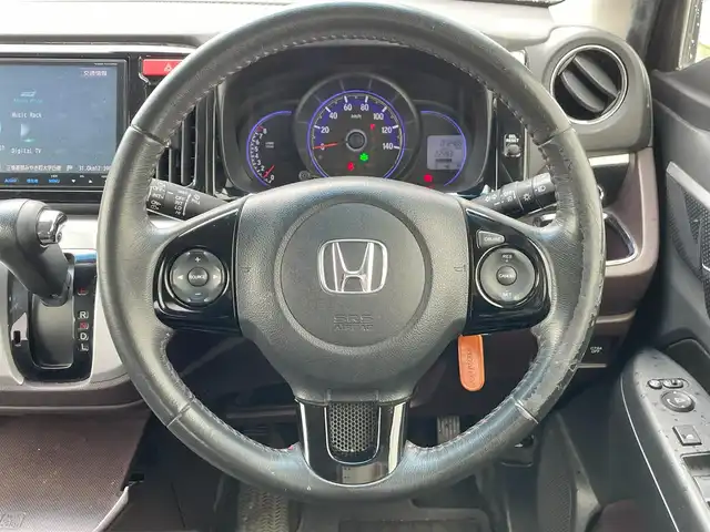 ホンダ Ｎ ＷＧＮ カスタム G Aパッケージ 佐賀県 2015(平27)年 7.3万km スマートブラック シティブレーキアクティブシステム/クルーズコントロール/純正８型ナビゲーション【VXM-15VFEi】/AM FM CD DVD Bluetooth/バックカメラ/ETC/革巻きステアリング/ステアリングリモコン/ハーフレザーシート/純正フロアマット/純正14インチアルミホイール/オートライト/カーテンエアバッグ/プッシュスタート/スマートキー/スペアキー１本/横滑り防止装置