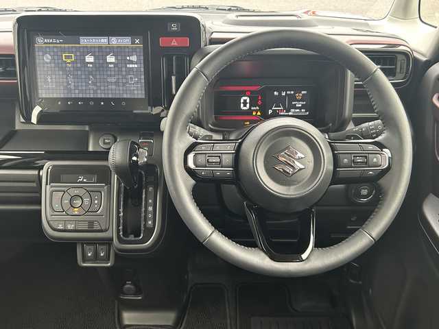 スズキ スペーシア カスタム HYBRID XS ターボ 福島県 2023(令5)年 0.2万km フェニックスレッドパール/ブルーイッシュブラックパール デュアルセンサーブレーキサポート/アダプティブクルーズコントロール/車線逸脱抑制機能/車線逸脱警報機能/ヘッドアップディスプレイ/純正ナビゲーション/【USB/BT/TV】/全方位モニター/両側電動スライドドア/前席シートヒーター/ステアリングヒーター/ステアリングリモコン/パドルシフト/アイドリングストップ/シートバックテーブル/リアドアロールサンシェード/リアサーキュレーター/マルチユースフラップ/LEDオートライト/LEDフォグランプ/純正フロアマット