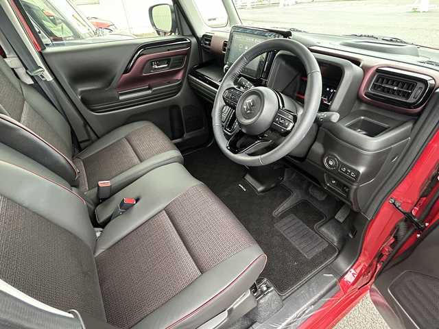 スズキ スペーシア カスタム HYBRID XS ターボ 福島県 2023(令5)年 0.2万km フェニックスレッドパール/ブルーイッシュブラックパール デュアルセンサーブレーキサポート/アダプティブクルーズコントロール/車線逸脱抑制機能/車線逸脱警報機能/ヘッドアップディスプレイ/純正ナビゲーション/【USB/BT/TV】/全方位モニター/両側電動スライドドア/前席シートヒーター/ステアリングヒーター/ステアリングリモコン/パドルシフト/アイドリングストップ/シートバックテーブル/リアドアロールサンシェード/リアサーキュレーター/マルチユースフラップ/LEDオートライト/LEDフォグランプ/純正フロアマット