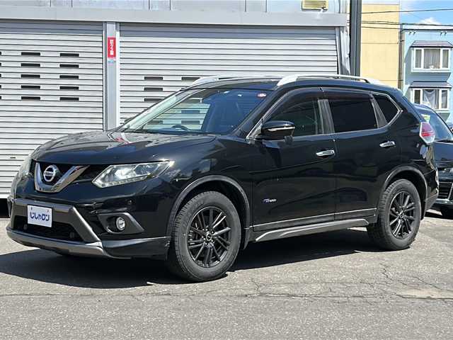 日産 エクストレイル ハイブリッド 20X ブラック エクストリーマーX ブレーキ 道央・札幌 2015(平27)年 11.1万km ダイヤモンドブラック (株)IDOMが運営する【じしゃロン札幌店】の自社ローン専用車両になります。こちらは現金またはオートローンご利用時の価格です。自社ローンご希望の方は別途その旨お申付け下さい。/純正SDナビ（AM/FM/CD/DVD/BT）/フルセグテレビ/バックカメラ/ETC/横滑り防止装置/プッシュスタート/スマートキー/シートヒーター/純正フロアマット/純正ドアバイザー/電動格納ドアミラー/オートライト/LEDヘッドライト/フォグランプ