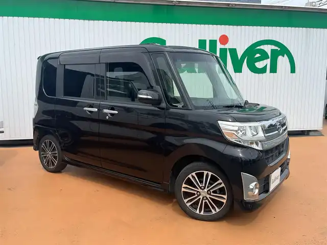 ダイハツ タント カスタム RS トップED SA 三重県 2015(平27)年 13.3万km ブラックマイカメタリック ワンオーナー/スマートアシスト/両側パワースライドドア/LEDヘッドランプ/15インチアルミホイール/ステアリングスイッチ/合皮/ファブリックコンビシート/ドライビングサポートパック/シートリフター/ケンウッドナビゲーション/地デジTV/バックカメラ