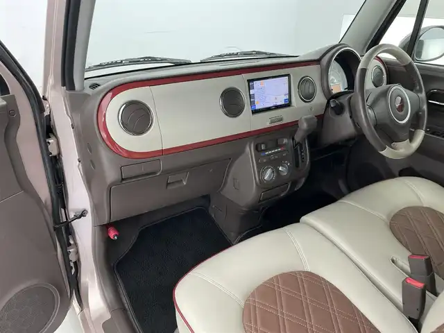 スズキ ラパン ショコラ G 滋賀県 2015(平27)年 6.4万km シャンパンピンクPM 社外ナビ/(CD/ワンセグTV)/ビルトインETC/ドライブレコーダー/レザーシート/HIDヘッドライト/純正フロアマット/純正14インチAW