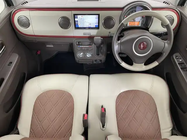 スズキ ラパン ショコラ G 滋賀県 2015(平27)年 6.4万km シャンパンピンクPM 社外ナビ/(CD/ワンセグTV)/ビルトインETC/ドライブレコーダー/レザーシート/HIDヘッドライト/純正フロアマット/純正14インチAW