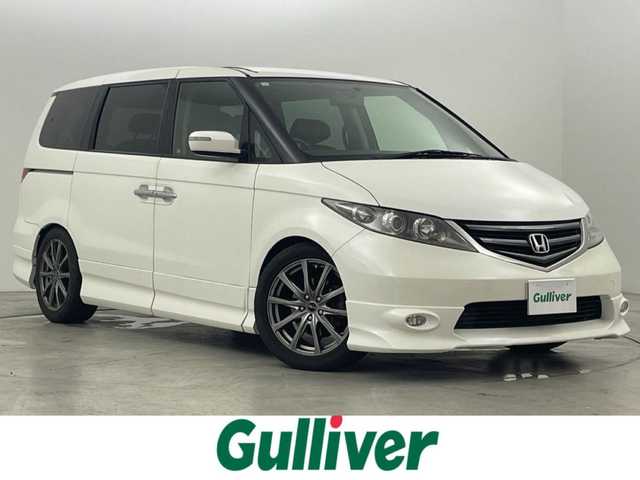 ホンダ エリシオン G Aero HDDナビパッケージ 福岡県 2007(平19)年 11.1万km ブルーイッシュホワイトパール アルパインフリップダウンモニター　/純正ナビ（ＣＤ，ＤＶＤ，フルセグＴＶ）　/バックカメラ　/ＥＴＣ　/ローダウン　/両側電動スライドドア　/電動格納式ドアミラー　/純正フロアマット　/社外１８インチアルミホイール