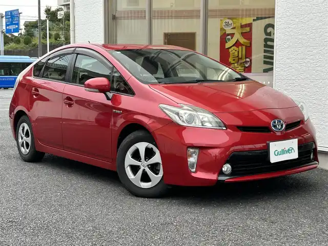 トヨタ プリウス S 神奈川県 2014(平26)年 3.7万km レッドマイカメタリック ワンオーナー/前後ドライブレコーダー/ETC/スマートキー/スペアキー×1/社外フロアマット/電格ミラー/取扱説明書/保証書