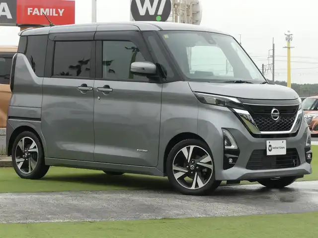 日産 ルークス HWS Gターボ プロパイロットED 千葉県 2020(令2)年 3.4万km チタニウムグレーメタリック エマージェンシーブレーキ/プロパイロット/インテリジェントクルーズコントロール/両側パワースライドドア/純正SDナビ/地デジTV/【DVD/CD再生機能】/アラウンドビューモニター/ドライブレコーダー/革巻きステアリング/ETC/LEDヘッドライト/フォグライト/ウインカーミラー/コーナーセンサー/純正15インチアルミホイル/サイド/カーテンエアバッグ/インテリジェントキー