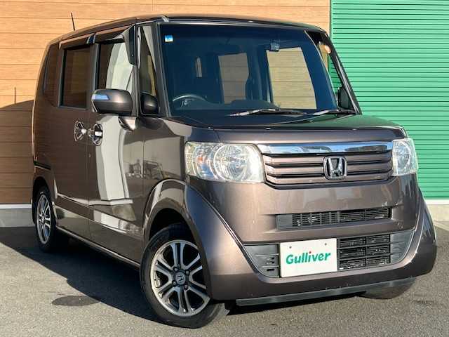 ホンダ Ｎ ＢＯＸ G SSパッケージ 静岡県 2013(平25)年 7.5万km プレミアムブロンズパール ワンオーナー/純正オーディオ/両側パワースライドドア/スマートキー/プッシュスタート/スペアキー/純正フロアマット/前後ドライブレコーダー