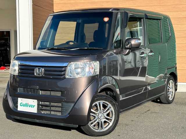 ホンダ Ｎ ＢＯＸ G SSパッケージ 静岡県 2013(平25)年 7.5万km プレミアムブロンズパール ワンオーナー/純正オーディオ/両側パワースライドドア/スマートキー/プッシュスタート/スペアキー/純正フロアマット/前後ドライブレコーダー