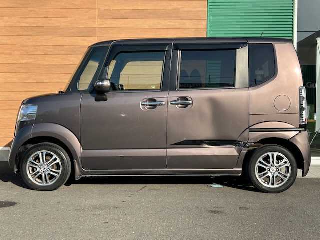 ホンダ Ｎ ＢＯＸ G SSパッケージ 静岡県 2013(平25)年 7.5万km プレミアムブロンズパール ワンオーナー/純正オーディオ/両側パワースライドドア/スマートキー/プッシュスタート/スペアキー/純正フロアマット/前後ドライブレコーダー