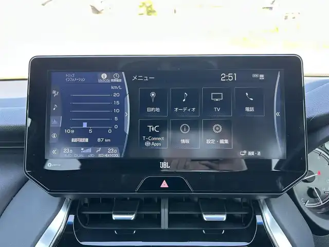 トヨタ ハリアー Z 岡山県 2021(令3)年 4.7万km ブラック 12.3インチディスプレイオーディオPlus＋JBLプレミアムサウンド/フルセグTV、AM、FM、Apple　Carplay/Android　Auto/パノラミックビューモニター/12.1インチTFTカラーメーター/置くだけ充電/電動パーキングブレーキ/ブレーキホールド/パーキングサポートブレーキ/車両接近通報装置/デジタルインナーミラー/ブラインドスポットモニター/プリクラッシュセーフティ/レーントレーシングアシスト/レーダークルーズコントロール/アダブティブハイビームアシスト/ロードサインアシスト/ドライバー異常時対応システム/先行車発進告知機能/運転席パワーシート/ビルトインETC2.0/