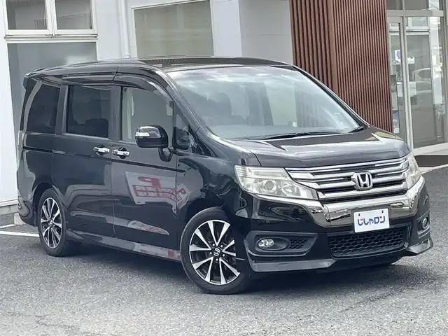 ホンダ ステップワゴン スパーダ Z クールスピリット 埼玉県 2014(平26)年 10.2万km プレミアムスパークルブラックパール (株)IDOMが運営する【じしゃロン川越店】の自社ローン専用車両になります。こちらは現金またはオートローンご利用時の価格です。自社ローンご希望の方は別途その旨お申付け下さい/純正ナビ VMX-VFNi/フルセグ/CD/DVD/AM/FM/バックカメラ/純正後席フリップダウンモニター/両側パワースライドドア/ハーフレザー/HIDヘッドライト/フォグ/パドルシフト/スマートキー（スペア×１）/クルーズコントロール/ビルトインETC/純正１７インチアルミホイール/ウインカーミラー/車両取扱説明書/保証書