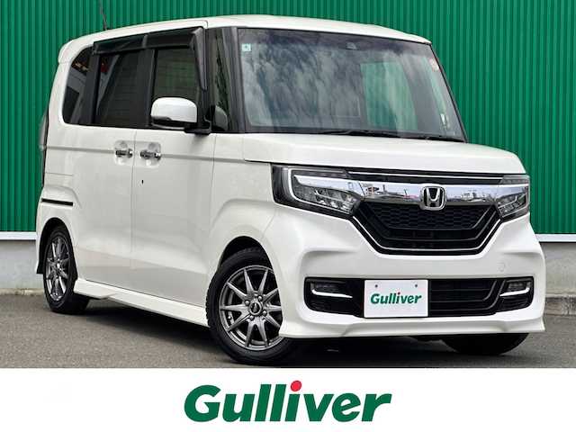 ホンダ Ｎ ＢＯＸ カスタム G L ホンダセンシング 宮城県 2018(平30)年 4.1万km プレミアムホワイトパールⅡ ホンダセンシング/社外SDナビ/【CD・DVD・SD・BT・フルセグTV】/バックカメラ/両側パワースライドドア/社外ドライブレコーダー/レーダークルーズコントロール/レーンキープアシスト/横滑り防止装置/先行発進告知/アイドリングストップ/ステアリングスイッチ/リアサンシェード/コーナーセンサー/タナベダウンサス/オートライト/LEDヘッドライト/フォグライト/スマートキー/ETC
