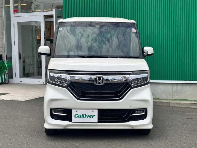 ホンダ Ｎ ＢＯＸ カスタム G L ホンダセンシング 宮城県 2018(平30)年 4.1万km プレミアムホワイトパールⅡ ホンダセンシング/社外SDナビ/【CD・DVD・SD・BT・フルセグTV】/バックカメラ/両側パワースライドドア/社外ドライブレコーダー/レーダークルーズコントロール/レーンキープアシスト/横滑り防止装置/先行発進告知/アイドリングストップ/ステアリングスイッチ/リアサンシェード/コーナーセンサー/タナベダウンサス/オートライト/LEDヘッドライト/フォグライト/スマートキー/ETC