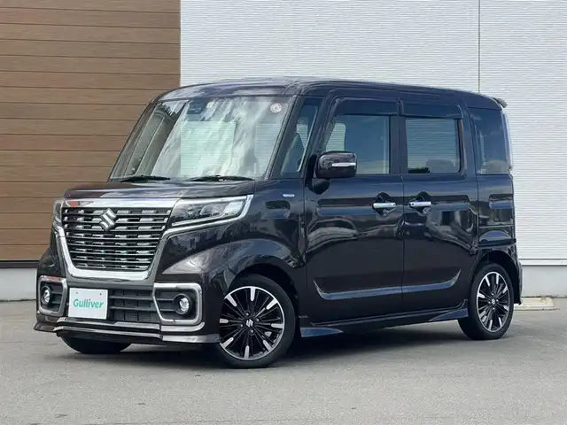 スズキ スペーシア カスタム HYBRID XS ターボ 秋田県 2018(平30)年 5.3万km アーバンブラウンパールメタリック ターボ/衝突軽減システム/LEDヘッドライト/両側パワースライドドア/社外メモリナビ/フルセグ/スズキ純正15インチアルミ（夏タイヤ装着）/アイドリングストップ/プッシュスタート/クルーズコントロール追従走行無/オートマチックハイビーム/レーンキープアシスト/コーナーセンサー/ステアリングスイッチ/パドルシフト/運転席シートヒーター/ドライブレコーダー/ETC/純正フロアマット/純正ドアバイザー/オートライト/オートエアコン/横滑り防止/盗難防止装置/寒冷地仕様/電動格納ウィンカーミラー/キーレスエントリー/保証書/取扱説明書/記録簿