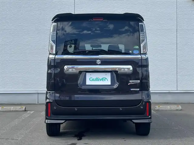 スズキ スペーシア カスタム HYBRID XS ターボ 秋田県 2018(平30)年 5.3万km アーバンブラウンパールメタリック ターボ/衝突軽減システム/LEDヘッドライト/両側パワースライドドア/社外メモリナビ/フルセグ/スズキ純正15インチアルミ（夏タイヤ装着）/アイドリングストップ/プッシュスタート/クルーズコントロール追従走行無/オートマチックハイビーム/レーンキープアシスト/コーナーセンサー/ステアリングスイッチ/パドルシフト/運転席シートヒーター/ドライブレコーダー/ETC/純正フロアマット/純正ドアバイザー/オートライト/オートエアコン/横滑り防止/盗難防止装置/寒冷地仕様/電動格納ウィンカーミラー/キーレスエントリー/保証書/取扱説明書/記録簿