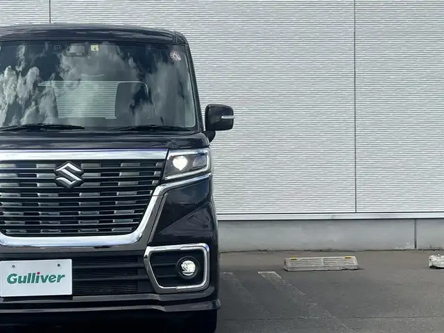 スズキ スペーシア カスタム HYBRID XS ターボ 秋田県 2018(平30)年 5.3万km アーバンブラウンパールメタリック ターボ/衝突軽減システム/LEDヘッドライト/両側パワースライドドア/社外メモリナビ/フルセグ/スズキ純正15インチアルミ（夏タイヤ装着）/アイドリングストップ/プッシュスタート/クルーズコントロール追従走行無/オートマチックハイビーム/レーンキープアシスト/コーナーセンサー/ステアリングスイッチ/パドルシフト/運転席シートヒーター/ドライブレコーダー/ETC/純正フロアマット/純正ドアバイザー/オートライト/オートエアコン/横滑り防止/盗難防止装置/寒冷地仕様/電動格納ウィンカーミラー/キーレスエントリー/保証書/取扱説明書/記録簿
