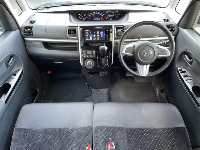 ダイハツ タント カスタム RS スマートセレ SA 滋賀県 2014(平26)年 4.2万km ブラックマイカメタリック 社外7インチナビ/【Bluetooth/CD/DVD/フルセグTV】/ALPINEフリップダウンモニター/両側パワースライドドア/バックカメラ/衝突軽減ブレーキ/LEDヘッドライト/オートライト/純正フロアマット/ドアバイザー/プッシュスタート/スマートキー