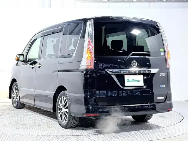 日産 セレナ HWS S HV Vエアロ+Sefty 大阪府 2015(平27)年 5.8万km ダイヤモンドブラック 純正8incナビTV 360カメラ フリップダウンモニター 両側パワースライドドア クルーズコントロール 衝突軽減ブレーキ レーンアシスト スマートキー プッシュスタート リアオートエアコン ETC