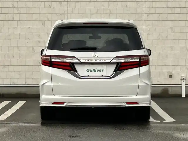 ホンダ オデッセイ アブソルート 20thアニバーサリー 福岡県 2015(平27)年 6.5万km ホワイトオーキッドパール 純正7型SDナビ(フルセグTV/CD/DVD/BT)バックカメラレーダークルーズコントロールホンダセンシング両側パワスラETCUSBポートHDMIオットマン純正フロアマット純正アルミホイール17inchスマートキープッシュスタート