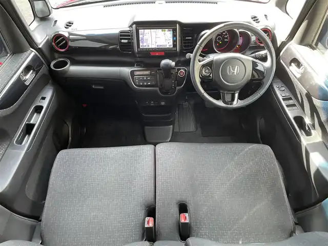 ホンダ Ｎ ＢＯＸ カスタム G Lパッケージ 滋賀県 2016(平28)年 4.7万km ミラノレッド 純正7インチナビ/【Bluetooth/CD/DVD/フルセグTV】/両側パワースライドドア/HIDヘッドライト/オートライト/前方ドライブレコーダー/衝突軽減ブレーキ/純正フロアマット/プッシュスタート/スマートキー/ステアリングリモコン