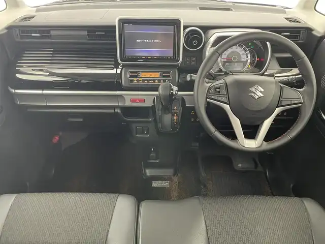 スズキ スペーシア カスタム HYBRID XS 愛知県 2019(令1)年 6.3万km ブルーイッシュブラックパール3 純正８型ナビ　フルセグＴＶ　全方位カメラ　シートヒーター　ハーフレザー　ＨＵＤ　純正ドライブレコーダー　コーナーセンサー　ＬＥＤオートライト　両側パワースライドドア　ＥＴＣ　衝突軽減　車線逸脱　リアサーキュレーター　純正15インチAW　リヤパーキングセンサー　禁煙車