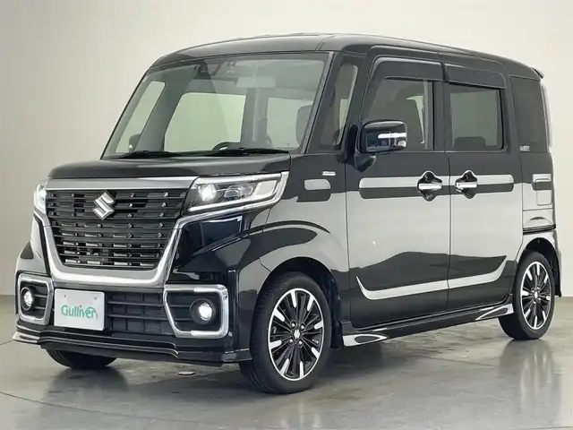 スズキ スペーシア カスタム HYBRID XS 愛知県 2019(令1)年 6.3万km ブルーイッシュブラックパール3 純正８型ナビ　フルセグＴＶ　全方位カメラ　シートヒーター　ハーフレザー　ＨＵＤ　純正ドライブレコーダー　コーナーセンサー　ＬＥＤオートライト　両側パワースライドドア　ＥＴＣ　衝突軽減　車線逸脱　リアサーキュレーター　純正15インチAW　リヤパーキングセンサー　禁煙車
