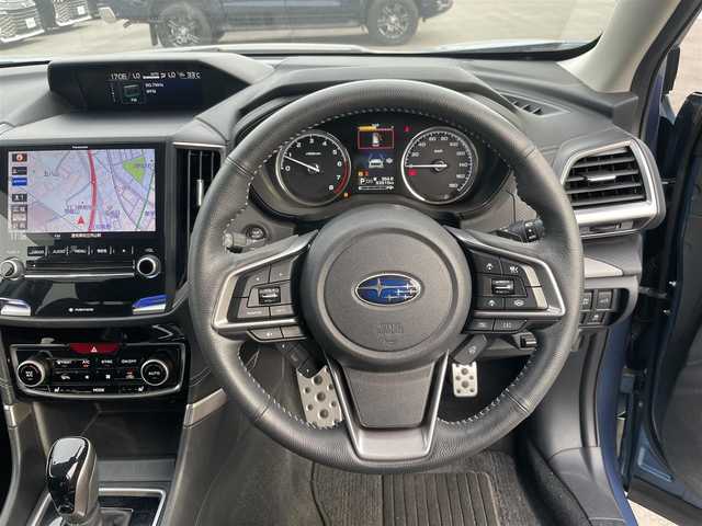 スバル フォレスター プレミアム 秋田県 2019(平31)年 5.4万km ホライゾンブルーP プッシュスタート/スマートキー/革巻きステアリング/ステアリングスイッチ/純正SDナビ(CN-LR840DFD)/　フルセグ・BT/フロントカメラ/左側サイドカメラ/バックカメラ/アイサイト/前後シートヒーター/クルコン/パドルシフト/ブラインドスポットモニタリング/ETC/純正フロアマット
