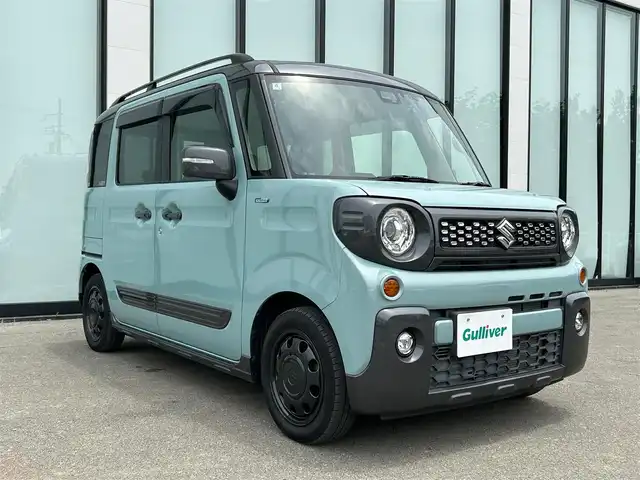 スズキ スペーシア ギア HYBRID XZ 大阪府 2020(令2)年 1.5万km オフブルーメタリック/ガンメタリック2トーンルーフ 純正8インチナビ/   フルセグTV/CD/DVD/Bluetooth/バックモニター/衝突軽減ブレーキ/横滑り防止装置/前席シートヒーター/両側パワースライドドア/アイドリングストップ/レーンキープアシスト/ステアリングスイッチ/前後ドライブレコーダー/コーナセンサー/オートマチックハイビーム/ルーフレール/純正フロアマット/プッシュスタート/スマートキー/ＥＴＣ/ＬＥＤライト
