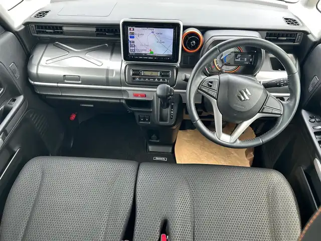 スズキ スペーシア ギア HYBRID XZ 大阪府 2020(令2)年 1.5万km オフブルーメタリック/ガンメタリック2トーンルーフ 純正8インチナビ/   フルセグTV/CD/DVD/Bluetooth/バックモニター/衝突軽減ブレーキ/横滑り防止装置/前席シートヒーター/両側パワースライドドア/アイドリングストップ/レーンキープアシスト/ステアリングスイッチ/前後ドライブレコーダー/コーナセンサー/オートマチックハイビーム/ルーフレール/純正フロアマット/プッシュスタート/スマートキー/ＥＴＣ/ＬＥＤライト