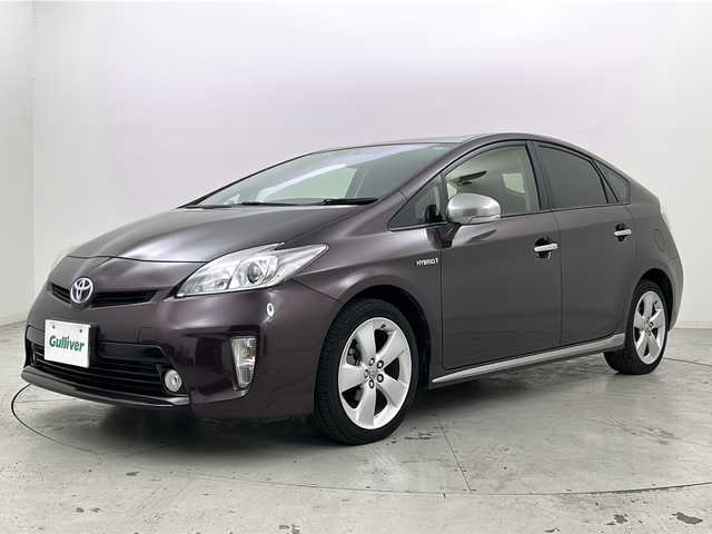 トヨタ プリウス S　マイコーデ 宮城県 2013(平25)年 4.5万km ディープアメジストマイカメタリック 禁煙車/純正7型ナビ/・BT.CD.SD.AUX/ワンセグTV/バックカメラ/100V充電/プッシュスタート/スマートキー×2/ビルトインETC/純正17インチアルミホイール/純正フロアマッド/純正ドアバイザー/純正トノカバー/キセノンヘッドライト/LEDフォグランプ/横滑り防止機能/アイドリングストップ/コーナーポール/合皮レザーシート