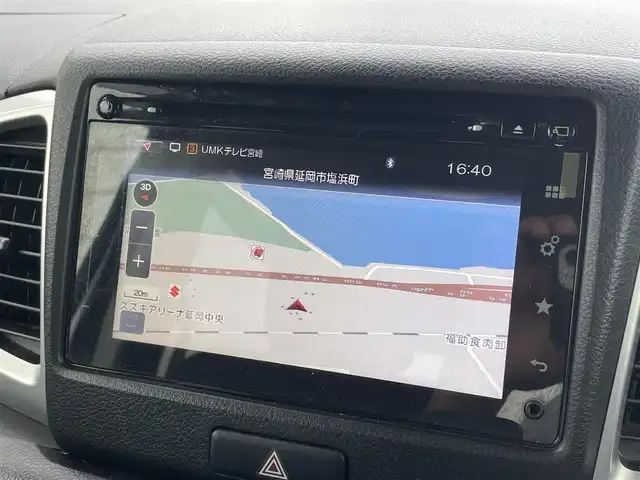 スズキ スペーシア X 宮崎県 2017(平29)年 2.8万km シルキーシルバーメタリック 純正ナビ/（CD/AM/FM/BT/USB)/フルセグTV/バックカメラ/全方位カメラ/ステアリングスイッチ/D席シートヒーター/アイドリングストップ/左側パワースライドドア/衝突防止機能/ヘッドライトレベライザー