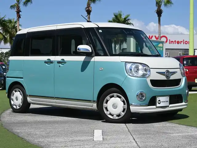 ダイハツ ムーヴ キャンバス G メイクアップ SA Ⅲ 千葉県 2017(平29)年 4.6万km パールホワイトⅢ/ファインミントメタリック 2トーン スマートアシストIII/エコアイドル/両側パワースライドドア/純正メモリーナビ/地デジTV/【DVD/CD再生機能　Bluetooth接続】/パノラマモニター/ドライブレコーダー/ETC/LEDヘッドライト/フォグライト/コーナーセンサー/キーフリーシステム