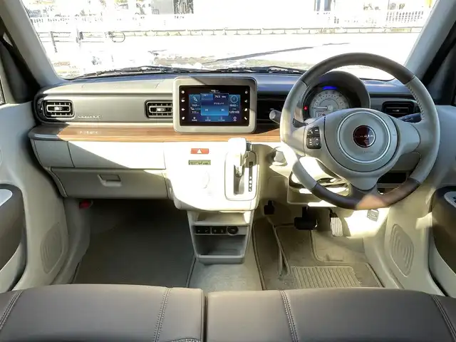 スズキ ラパン ＬＣ X 岐阜県 2025(令7)年 0.2万km フォーンベージュメタリック/アーバンブラウン 2トーン ワンオーナー/4WD/純正ディスプレイオーディオ/【Bluetooth．USB.AM/FM】/ハーフレザーシート/シートヒーター/コーナーセンサー/レーンキープアシスト/衝突被害軽減システム/バックカメラ/ドライブレコーダー/ETC/純正フロアマット/横滑り防止装置/ウィンカーミラー/ドアバイザー/スマートキー/保証書/取扱説明書/スペアキー