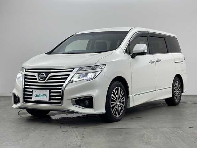 日産 エルグランド 250ハイウェイスターS 兵庫県 2015(平27)年 6.2万km ブリリアントホワイトパール ・純正ナビ&CD&TV&BT&MSV/・純正リアフリップダウンモニター/・アラウンドビューモニター/・ビルトインETC/・ドライブレコーダー/・パワーバックドア/・両側パワースライドドア/・クルーズコントロール/・ハーフレザーシート/・社外ツイーター/・ステアリングスイッチ/・LEDライト/・LEDフォグランプ/・AC100V電源/・オートライト /・社外ツイーター/・横滑り防止装置/・スマートキー/・プッシュスタート