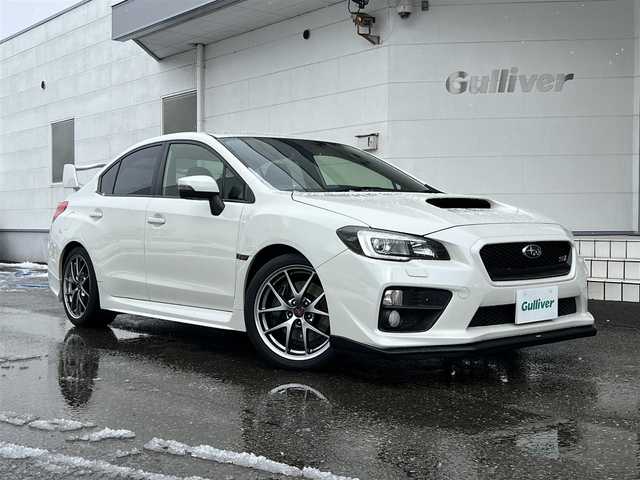 スバル ＷＲＸ ＳＴＩ STI タイプS 福井県 2015(平27)年 8.3万km クリスタルホワイトP スマートキー/プッシュスタート/６MT/LEDヘッドライト/オートライト/デュアルエアコン/HKSマフラー/HKSインテーク/ブローオフバルブ/盗難セキュリティ/STI18インチアルミ/純正フロアマット/ナビ取扱説明書有