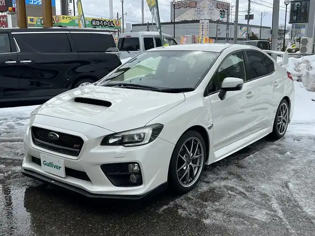 スバル ＷＲＸ ＳＴＩ STI タイプS 福井県 2015(平27)年 8.3万km クリスタルホワイトP スマートキー/プッシュスタート/６MT/LEDヘッドライト/オートライト/デュアルエアコン/HKSマフラー/HKSインテーク/ブローオフバルブ/盗難セキュリティ/STI18インチアルミ/純正フロアマット/ナビ取扱説明書有