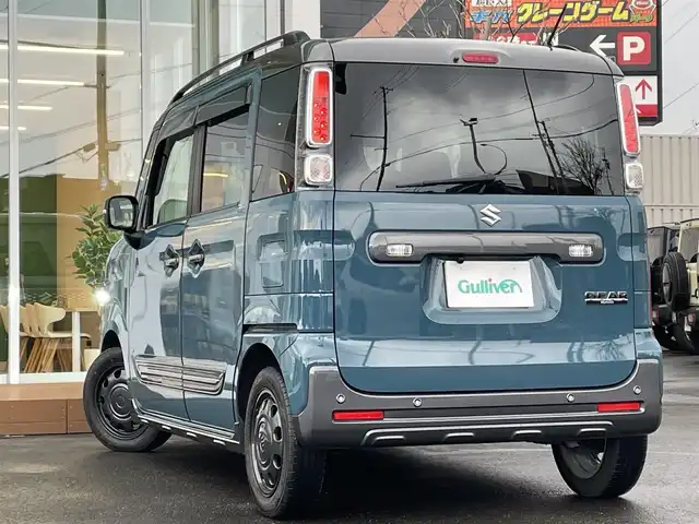 スズキ スペーシア ギア HYBRID XZ 道央・札幌 2020(令2)年 3.5万km デニムブルー ガンメタリック 2トーン ・衝突軽減ブレーキ/・両側パワースライドドア/・社外ナビ/　CD＆DVD＆BT＆TV/・バックカメラ/・コーナーセンサー/・レーンキープアシスト/・レーダークルーズコントロール/・アイドリングストップ/・D席/N席シートヒーター/・プッシュスタート/・スマートキー/・ビルトインETC/・オートエアコン/・オートライト/・電動格納ミラー/・室内灯LED/・LEDヘッドライト/・ドアバイザー/・ウィンカーミラー/・フォグライト/・ルーフレール