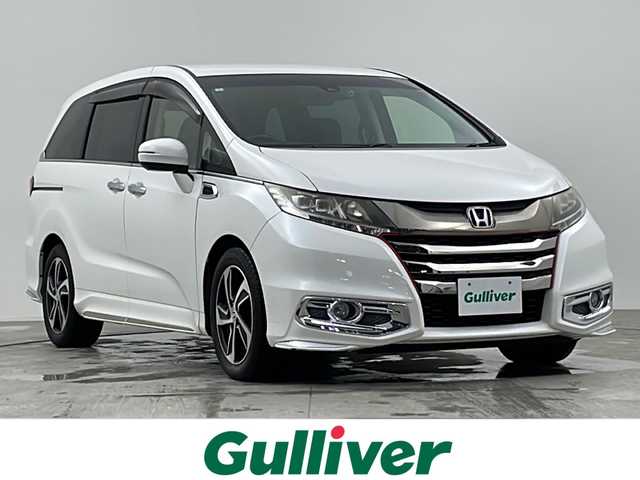 ホンダ オデッセイ アブソルート 千葉県 2015(平27)年 7.2万km ホワイトオーキッドパール ホンダセンシング/・衝突軽減ブレーキ/・誤発進抑制機能/・先行車発進お知らせ機能/・標識認識機能/・車線維持支援システム/・路外逸脱抑制機能/・アダプティブクルーズコントロール/純正7インチメモリナビ/CD BT HDMI USB フルセグ/バックカメラ/両側パワースライドドア/LEDオートライト/純正17インチアルミホイール/革巻きステアリング/ステアリングスイッチ/オットマン/プッシュスタート/スマートキー/ビルトインETC
