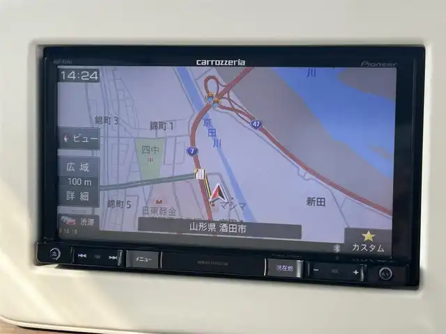 スズキ ラパン X 山形県 2018(平30)年 1.8万km フレンチミントパールメタリック 4WD/カロッツェリアSDナビ/全周囲カメラ/フルセグTV/Bluetooth/CD再生/シートヒーター/アイドリングストップ/横滑り防止装置/プッシュスタート/オートライト/オートエアコン/純正アルミ