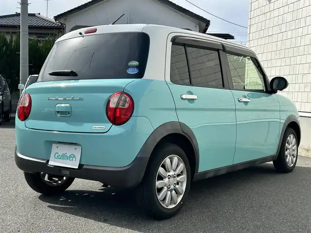 スズキ ラパン X 山形県 2018(平30)年 1.8万km フレンチミントパールメタリック 4WD/カロッツェリアSDナビ/全周囲カメラ/フルセグTV/Bluetooth/CD再生/シートヒーター/アイドリングストップ/横滑り防止装置/プッシュスタート/オートライト/オートエアコン/純正アルミ