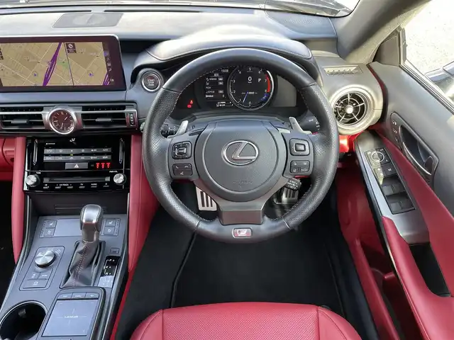 レクサス ＩＳ 350 Fスポーツ 兵庫県 2022(令4)年 1.4万km ソニッククロム /TRDエアロ//TRDフロントスポイラー//TRDサイドスカート//TRDスポーツマフラー&リヤディフューザー//TRDメンバーブレースセット//内装：フレアレッド//OP Fスポーツ専用オレンジキャリパー//OP 専用本革スポーツシート（ヒーター/ベンチレーション）//純正ナビ//地デジ/DVD/BT/USB/AUX/Miracast//バックカメラ//ステアリングリモコン（スタリングヒーター付）//ナノイーエアコン//純正19インチAW//ビルトインETC//360度ドライブレコーダー//レーダークルーズコントロール//プリクラッシュセーフティ//LTA/BSM/PKSB/RSA//先行車発進お知らせ//クリアランスソナー//カードキー