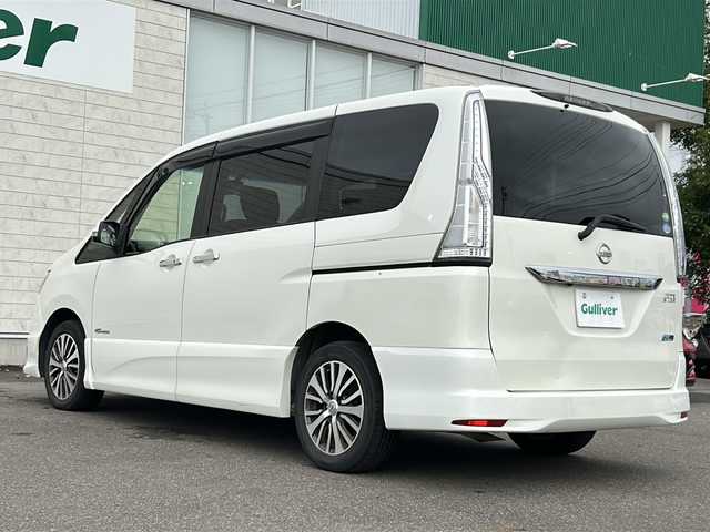 日産 セレナ HWS S HV Vセレ +Sefty 岐阜県 2014(平26)年 8万km ブリリアントホワイトパール 純正8型ナビ/後席10.2型モニター/Bluetooth/フルセグ視聴/CD/DVD/両側電動スライドドア/前方ドライブレコーダー/ETC/LEDヘッドライト/クルーズコントロール/プッシュスタート/スマートキー