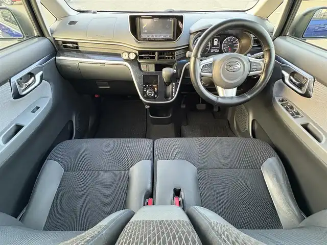 ダイハツ ムーヴ カスタム X ハイパー SA 大分県 2015(平27)年 6.1万km ブラックマイカメタリック/ディープブルークリスタルマイカ 2トーン ・ナビ(CD/DVD/SD)/・ツートンルーフ/・バックカメラ/・ワンセグテレビ/・スマートアシスト/・ドライブレコーダー/・ベンチシート/・ステアリングスイッチ/・スマートキー/・純正アルミホイール