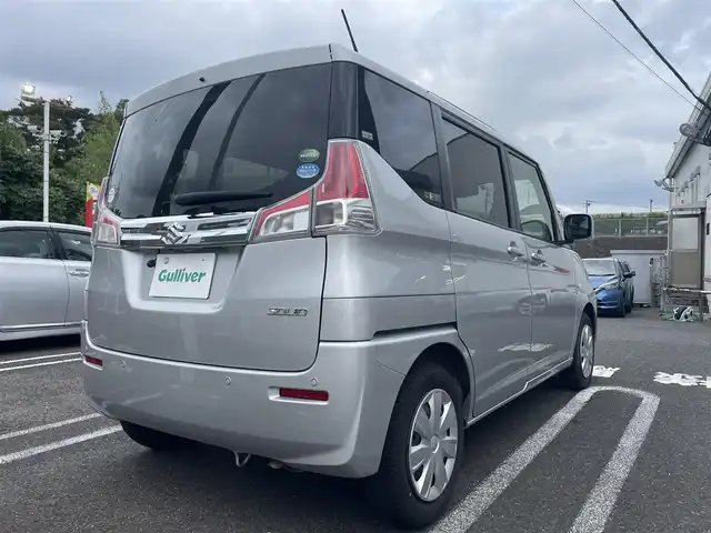 スズキ ソリオ G 長崎県 2020(令2)年 8.3万km スターシルバーメタリック ・プッシュスタート/・社外SDナビ（AM/FM/DVD）/・ブルートゥース/・クルーズコントロール/・ステアリングスイッチ/・バックカメラ/・ETC/・横滑り防止装置/・電格ミラー/・コーナーセンサー（後）/・衝突軽減ブレーキ/・片側パワースライドドア/・オートライト