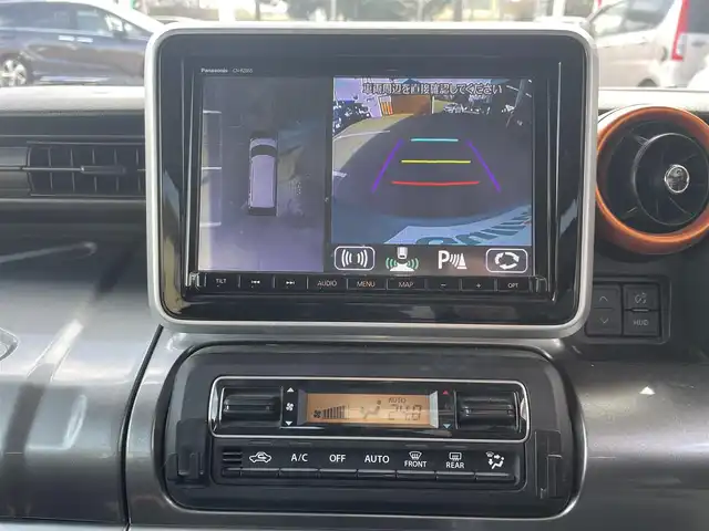 スズキ スペーシア ギア HYBRID XZ 千葉県 2021(令3)年 4.8万km オフブルーメタリック/ガンメタリック2トーンルーフ 純正ナビ（CN-RZ865）/FM.AM / CD.DVD / SD / TV / BT/全方位カメラ/衝突被害軽減システム/レーンアシスト/横滑り防止装置/コーナーセンサー/両側パワースライドドア/レーダークルーズコントロール/ホップアップディスプレイ/アイドリングストップ/ステアリングリモコン/プッシュスタート/スマートキー/ETC/シートヒーター/ドライブレコーダー/USB入力端子/電格ミラー/ウィンカーミラー/LEDヘッドライト/フォグランプ/サーキュレーター/ロールサンシェード/保証書/取扱説明書