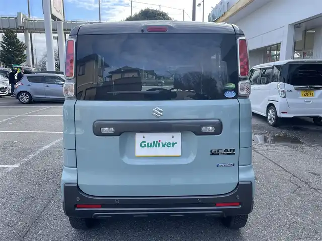スズキ スペーシア ギア HYBRID XZ 千葉県 2021(令3)年 4.8万km オフブルーメタリック/ガンメタリック2トーンルーフ 純正ナビ（CN-RZ865）/FM.AM / CD.DVD / SD / TV / BT/全方位カメラ/衝突被害軽減システム/レーンアシスト/横滑り防止装置/コーナーセンサー/両側パワースライドドア/レーダークルーズコントロール/ホップアップディスプレイ/アイドリングストップ/ステアリングリモコン/プッシュスタート/スマートキー/ETC/シートヒーター/ドライブレコーダー/USB入力端子/電格ミラー/ウィンカーミラー/LEDヘッドライト/フォグランプ/サーキュレーター/ロールサンシェード/保証書/取扱説明書