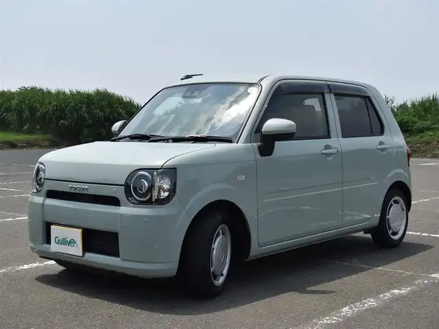 ダイハツ ミラ トコット G リミテッド SAⅢ 福岡県 2021(令3)年 2.1万km セラミックグリーンM スマートアシストIII/社外メモリーナビ/TV/CD/パノラマモニター/純正LEDヘッドライト/前席シートヒーター/ステアリングリモコン/オートライト/ヘッドライトレベライザー/フロアマット/ドアバイザー/プッシュスタート/スマートキー/保証書/取扱説明書